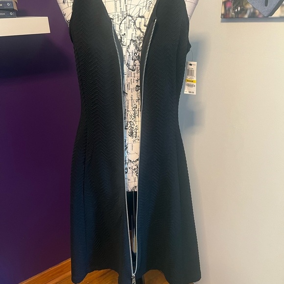 Alfani Little Black Dress with Front Neck to Hem Zipper NWT - Picture 4 of 9